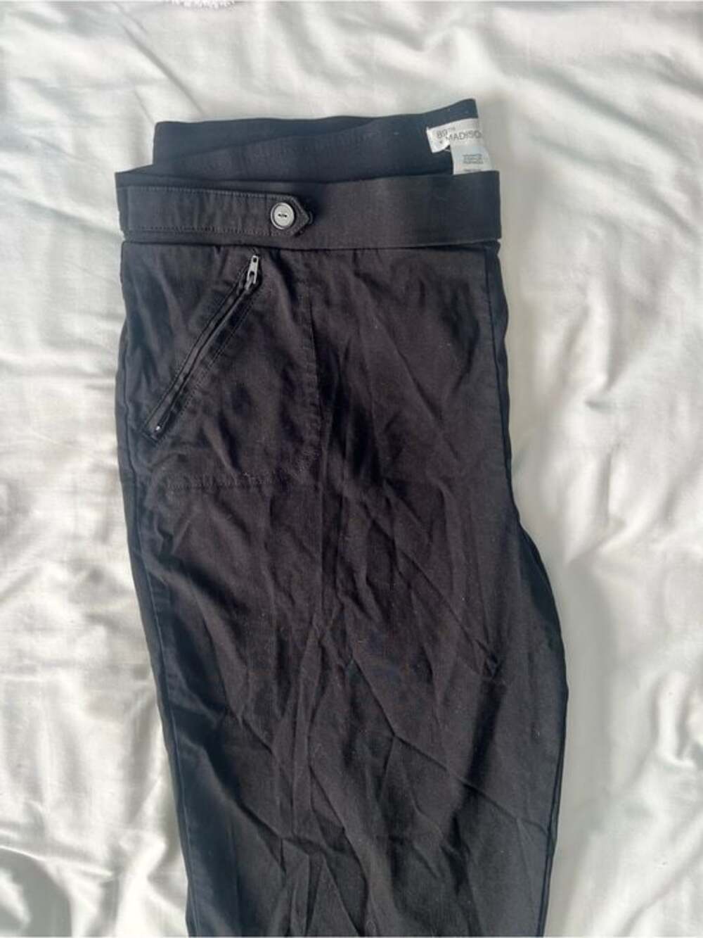 89th & Madison Black Women’s Stretch Zip-Pocket Straight Leg Pants